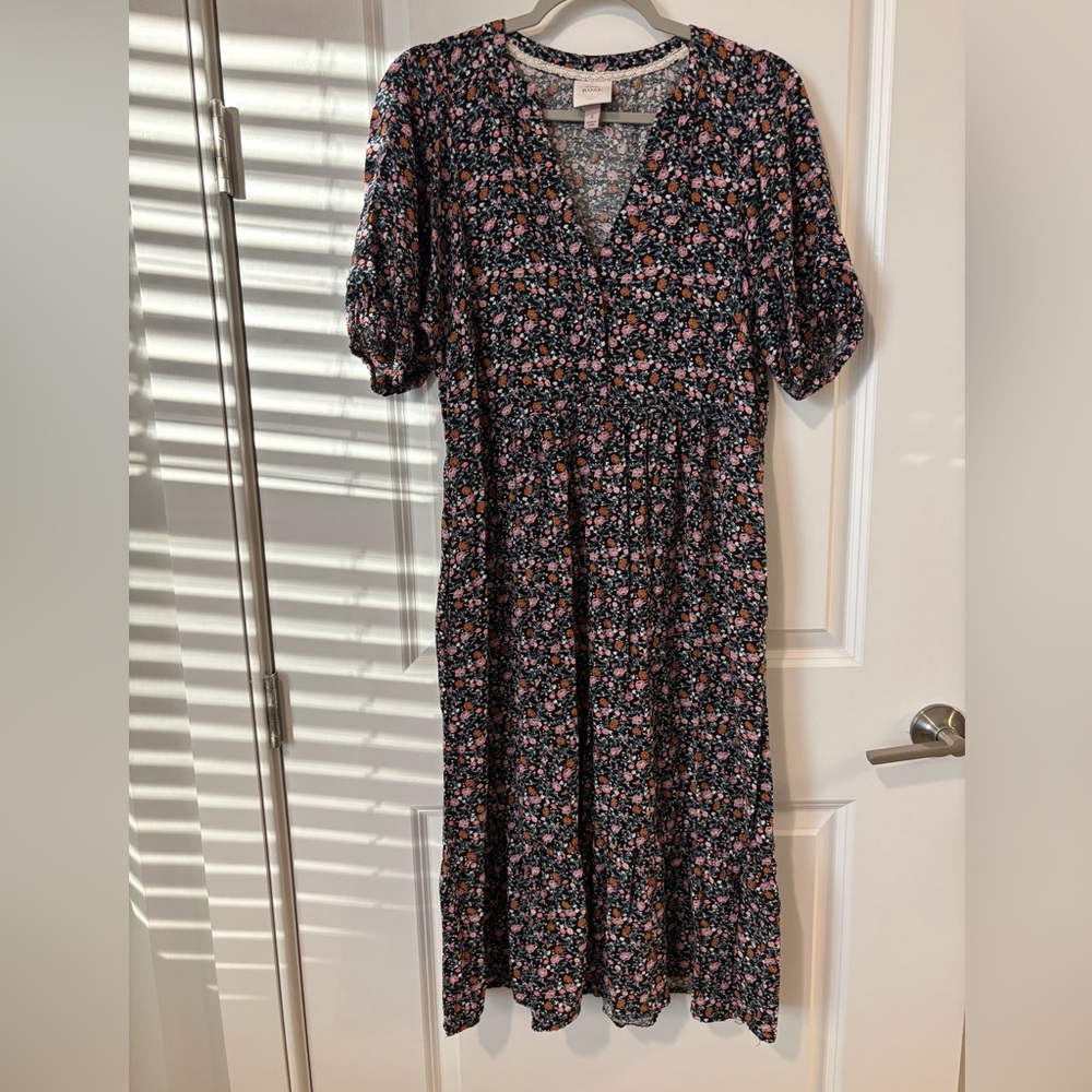 Knox Rose Black Floral Long Sleeve Dress